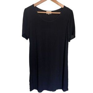 Wilfred Free Womens T-Shirt Dress Soft Rayon Black Small Casual Minimalist Chic